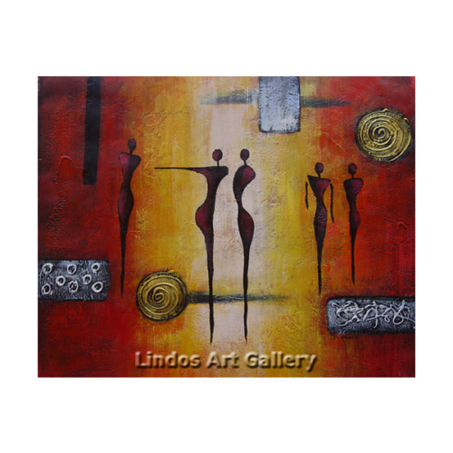 Abstract Figures Textured Oil Painting