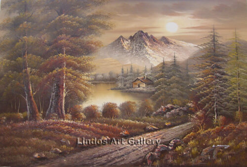 River by the Forest Oil Painting