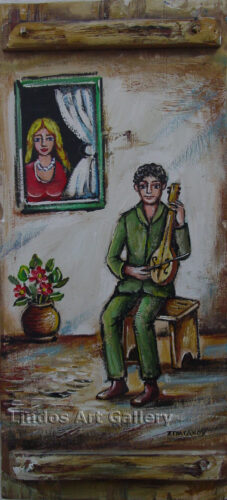 Greek Serenader Painting on Wood