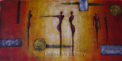 Modern Figures Textured Painting