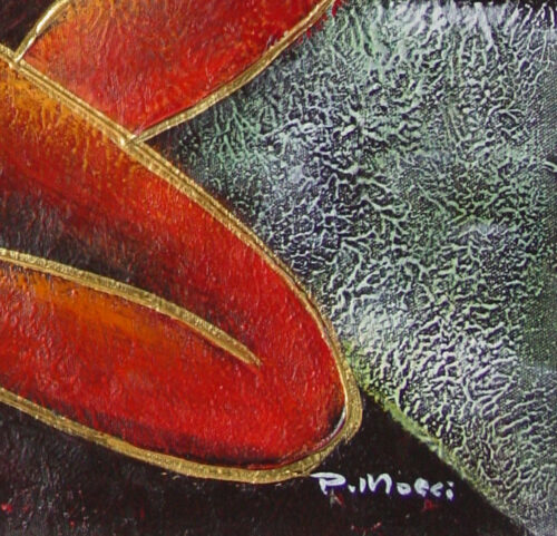 Nude Lady Playing Violin Textured Painting