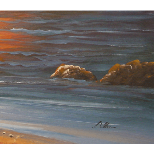 Boat in Sea Oil Painting