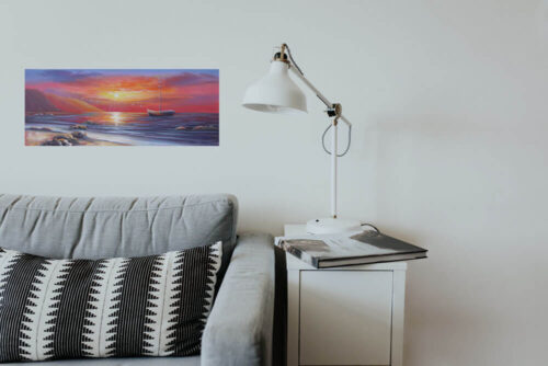Boat in Sea Oil Painting