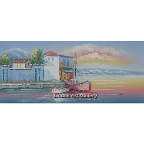 Fishing Boats by the Sea Painting