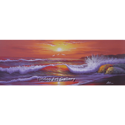 Crashing Waves Seascape Oil Painting