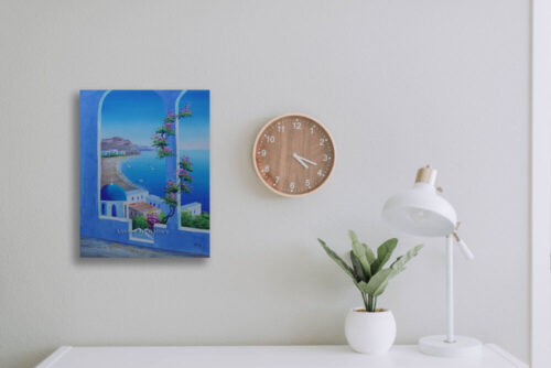 Santorini Blue Church Painting