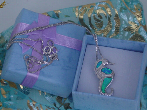 Silver Seahorse Necklace Sterling 925