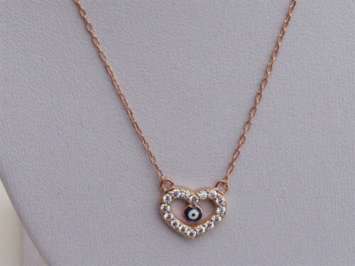Evil Eye and Heart Necklace