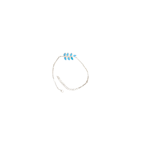 Blue Olive Leaves Bracelet