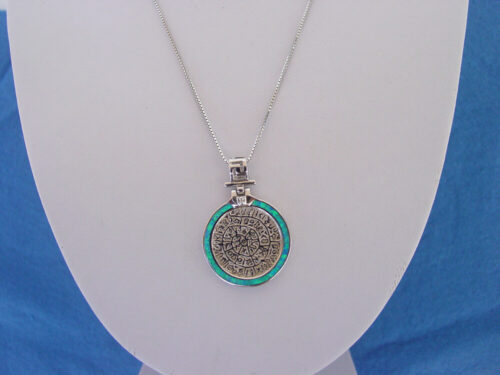 Phaistos Disc Blue Necklace