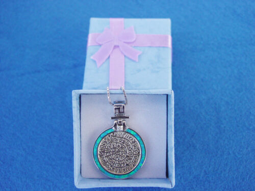 Phaistos Disc Blue Necklace