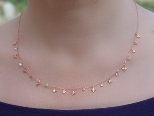 Stars and Zircons Necklace