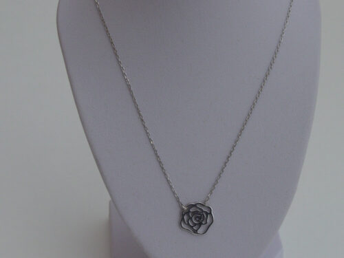 Silver Rose Necklace