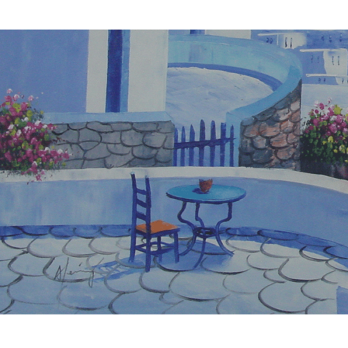 Windmill by the Blue Sea Oil Painting