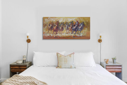 Racing Horses with Jockeys Oil Painting