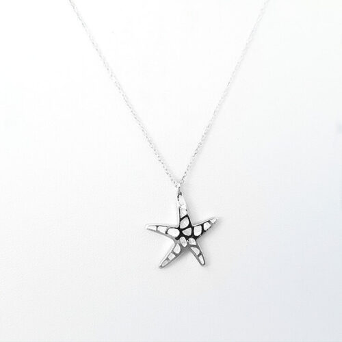 White Starfish Sterling Silver 925 Necklace