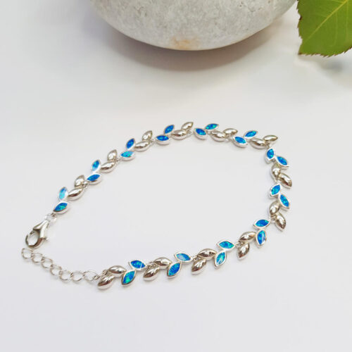 Blue Opal Leaves Bracelet