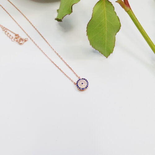 Evil Eye Rose Gold Necklace