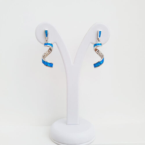 Blue opal Swirly Earrings