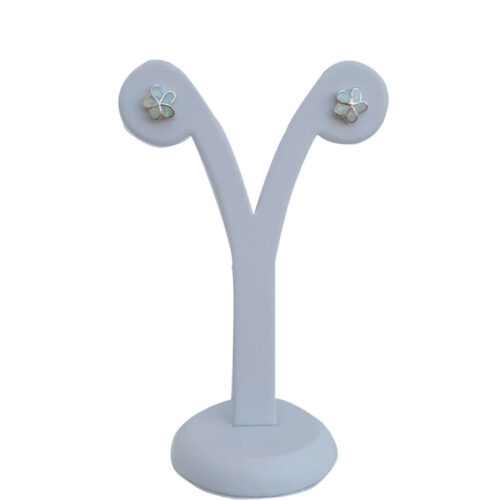 White Opal Flower Earrings