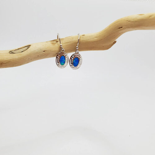 Greek Key Earrings Silver