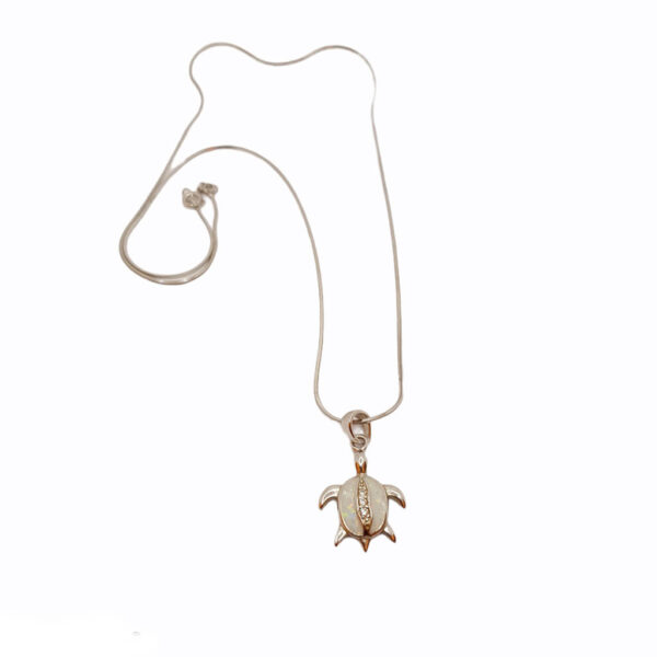 White opal clearance turtle necklace