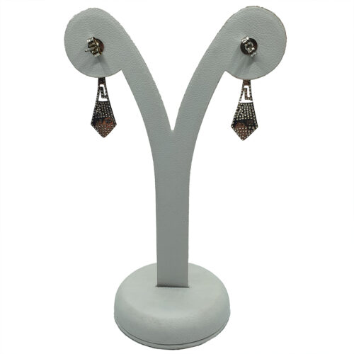 Greek Key Silver Earrings