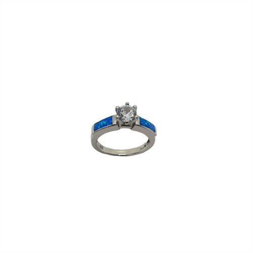 Blue Solitaire Zircon Ring