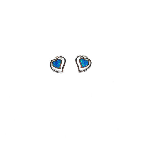 Silver Blue Heart Earrings