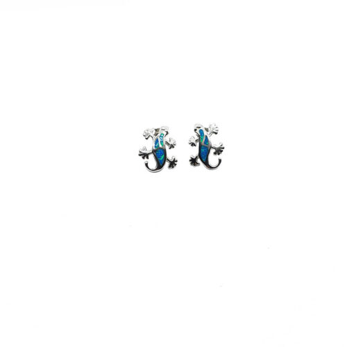 Blue Lizard Stud Earrings