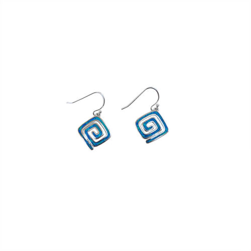 Silver Greek Key Earrings
