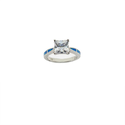 Zircon Solitaire Blue Ring