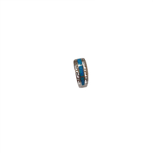 Blue Greek Key Ring