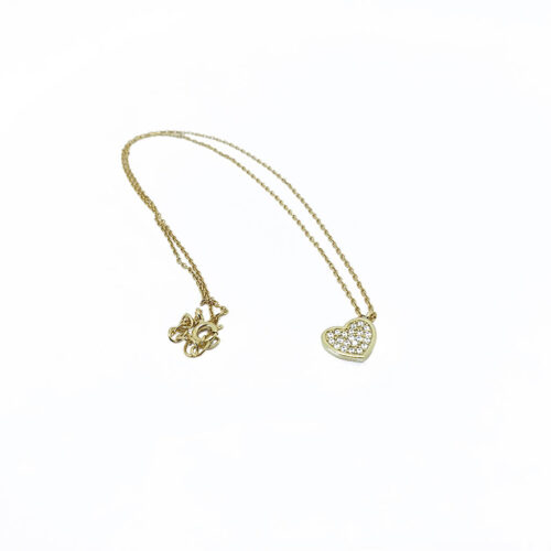 Pave Silver Heart Necklace