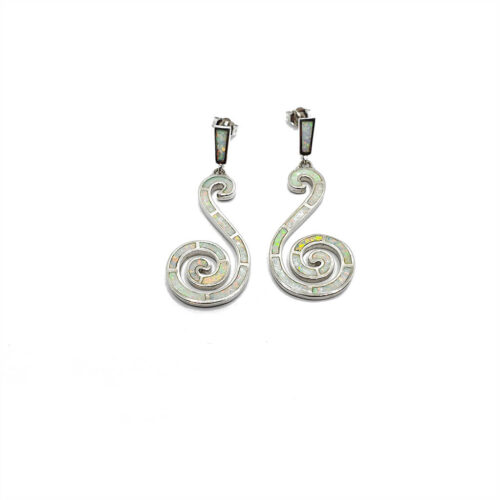 Greek Spiral Silver Earrings.