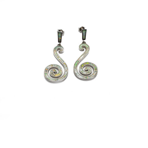 Greek Spiral Silver Earrings.