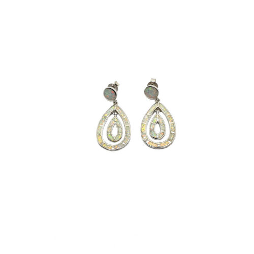 Double Hoop Silver Earrings