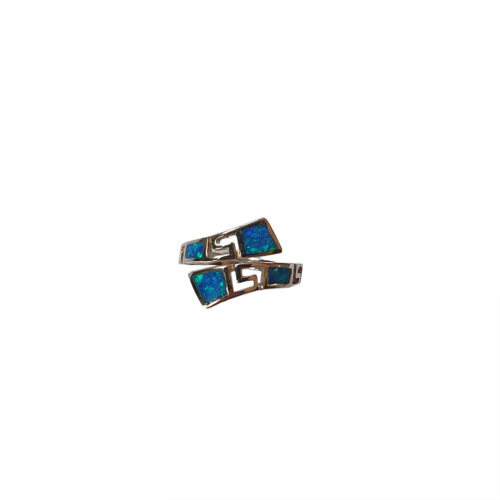 Greek Key Blue Ring