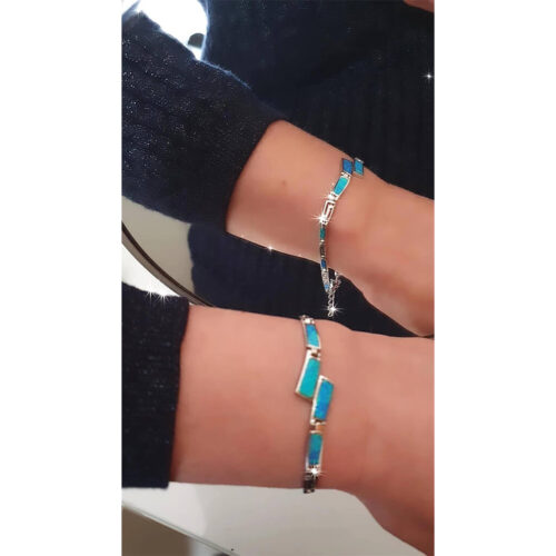 Greek Key Blue Bracelet