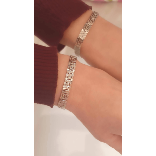 Greek Key White Bracelet