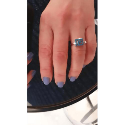 Greek Key Square Ring