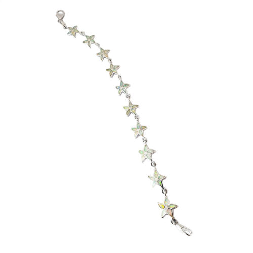 White Starfish Silver Bracelet