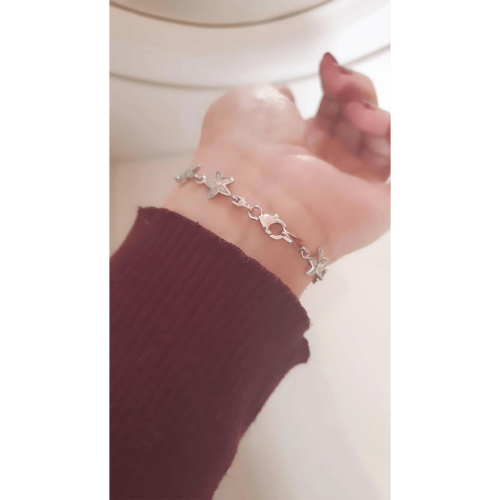 White Starfish Silver Bracelet