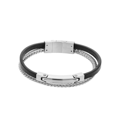 Stainless Steel Leather Bracelet Visetti