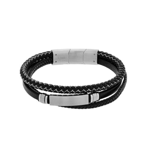 Stainless Steel Leather Visetti Bracelet