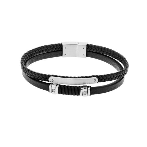 Leather Stainless Steel Bracelet
