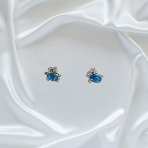 Blue Turtle Stud Earrings
