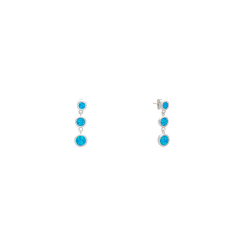 Blue Earrings with three stones