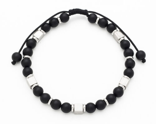 Black Agate Beaded Bracelet