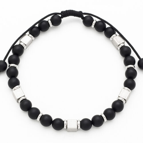 Black Agate Beaded Bracelet